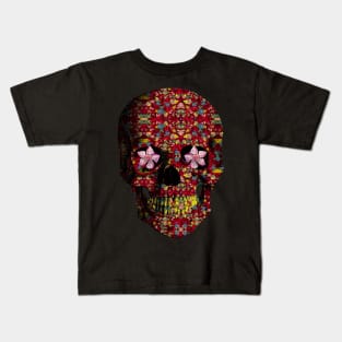 Red Roses Skull V.1 Kids T-Shirt